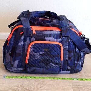 Lug Propeller Bag Camo Navy with Neon Orange Trim and Lining